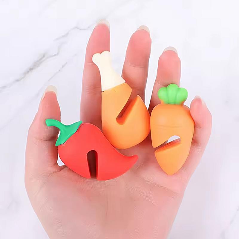 3pcs Cute Silicone Pot Cover Lifter Anti-spill Rack Pot Lid Holder Heat-resistant Boiled Anti-Overflow Stopper Kitchen Gadgets