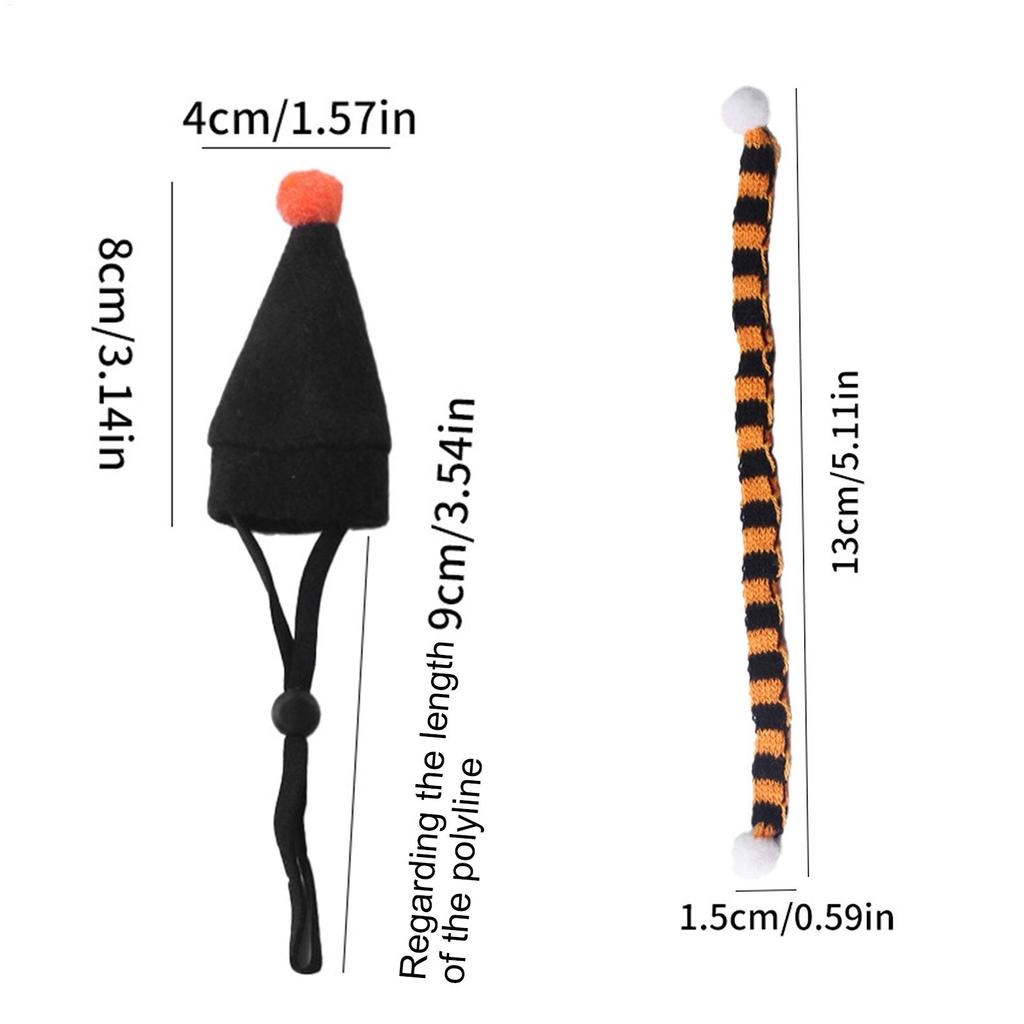 Mini Witch Hat for Hamster Adjustable Pet Headgear Scarf Rat Hats Halloween Cosplay party Clothing guinea pigs assessories