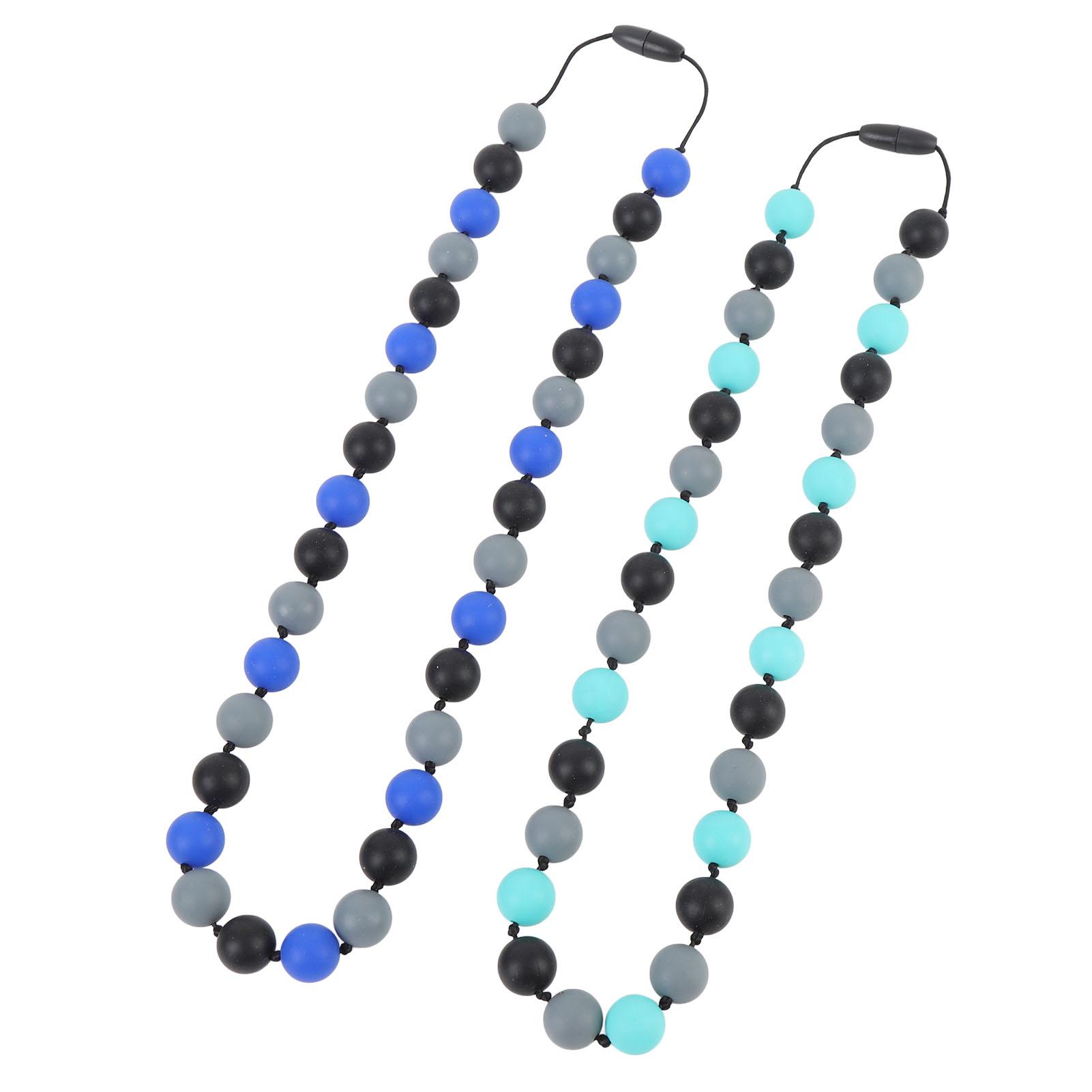 

2шт. Силиконовый сенсорный комплект ожерелий с регулируемым ремешком, стильное мягкое противоскользящее сенсорное ожерелье для