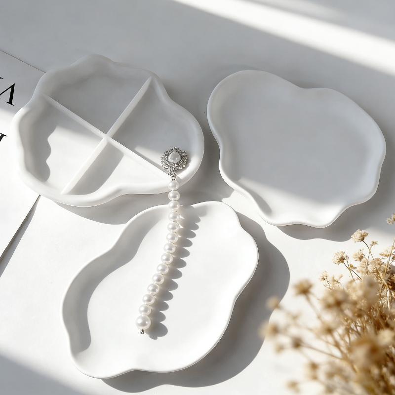 Silicone Mold for Flower Tray Cloud Coaster Irregular Shape Reusable Non-Stick DIY Resin Craft Mould for Home Decor Making