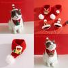 Weihnachts-Haustierschal- und Hut-Set mit Cartoon-Rentier für kleine Hunde und Katzen