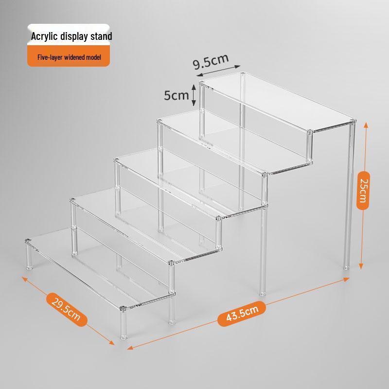 Acrylic Tiered Display Stand for Figurines and Blind Box Dolls - Transparent Home Organizer