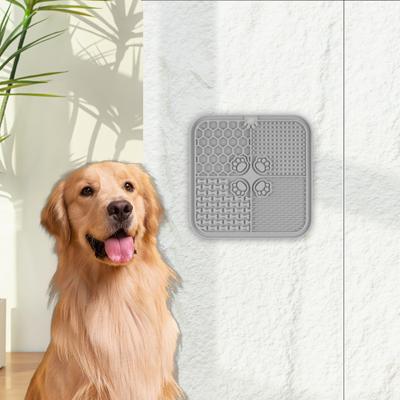 Yousheng Hundeleckmatte mit Saugnapf Interaktive Haustierfuttermatte für langsames Füttern Angstlinderung Haustier-Leckpad für große kleine Hunde Katzen
