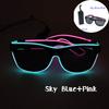 LED Sunglasses Masquerade Concert Club Rave Accessories Glowing Cyberpunk Men Women LED Pink Glasses Party Eyewear