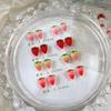 Pink Gradient Strawberry Nail Art Charms - DIY Decorative Cartoon Fruit Accessories