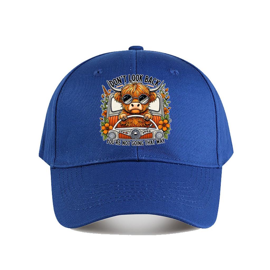 Funny Highland Cow Vintage Graphic Baseball Cap Fashion Unisex Sunhat Womens Outdoor Sports