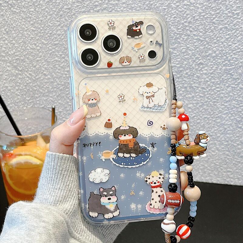 Cute Dog IMD Dual-Sided Phone Case IPhone 13 14 15 16 17 Pro Max Anti-Scratch Drop Protection