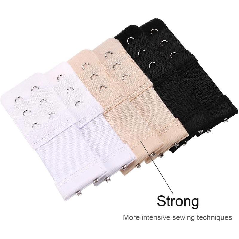 Soft and Comfortable Bra Straps, Elastic, 3 Pieces, 3 Rows with 2 Hook Extension Straps, Women's Underwear Accessories