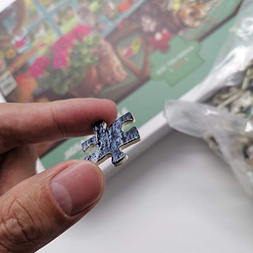 CHengQiSM 1000-Piece Jigsaw Puzzle: Cats Playing by the Window, Stylish Interior Design (70x50cm)