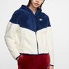 Nike Color Block Warm Casual Plush Hooded Jacket Women Jackets Blue BV5469-492