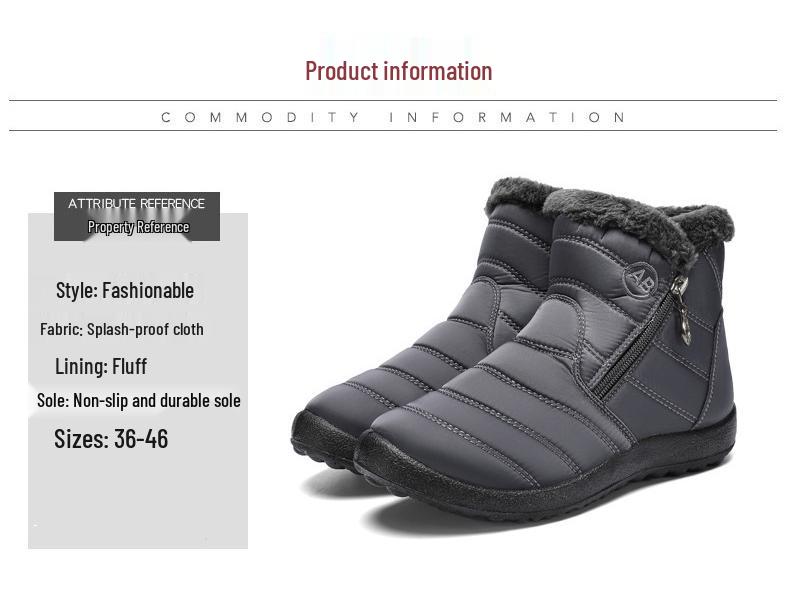 Women's Winter Cotton Boots: Mid-Calf, Plus Velvet Lining, Thickened for Warmth, Comfortable Soft Sole, Outdoor Wear, Casual Cold Protection.