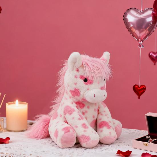 Little Pony Plush Toy Soft Fluffy Stuffed Animal with Big Bright Eyes Realistic Cute Pony Doll for Kids Adults