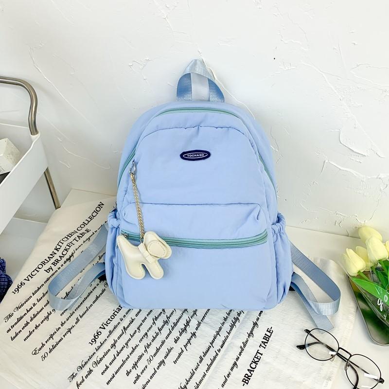 Lightweight Kids Simple Backpack With Color Block Design For School Learning