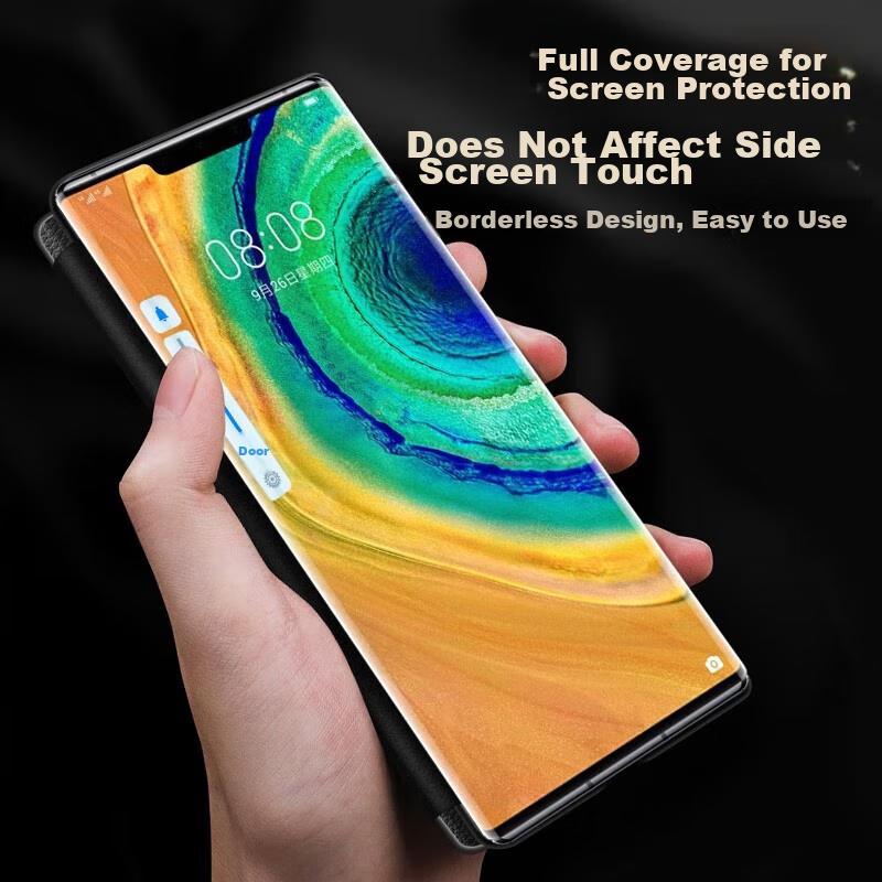 Phone Case for Huawei Mate30 Pro And Mate30 Pro+, Smart View Window Sleep/Wake Full Protection Anti-Drop Leather Cover, Hands-Free Answering