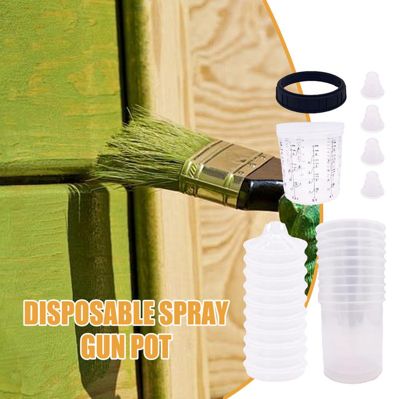 Paint Sprayer Mixing Cup Automotive Paint Kit With 10 Inner Cups & 10 Lids Efficient Painting Mixing Cup Easy-to-Refill