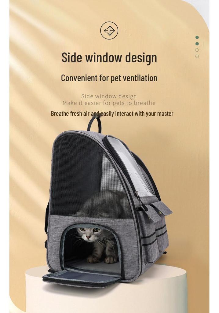 Portable Pet Trolley: Foldable, Breathable Cat & Dog Carrier, Double Shoulder Bag, Large Travel Bed