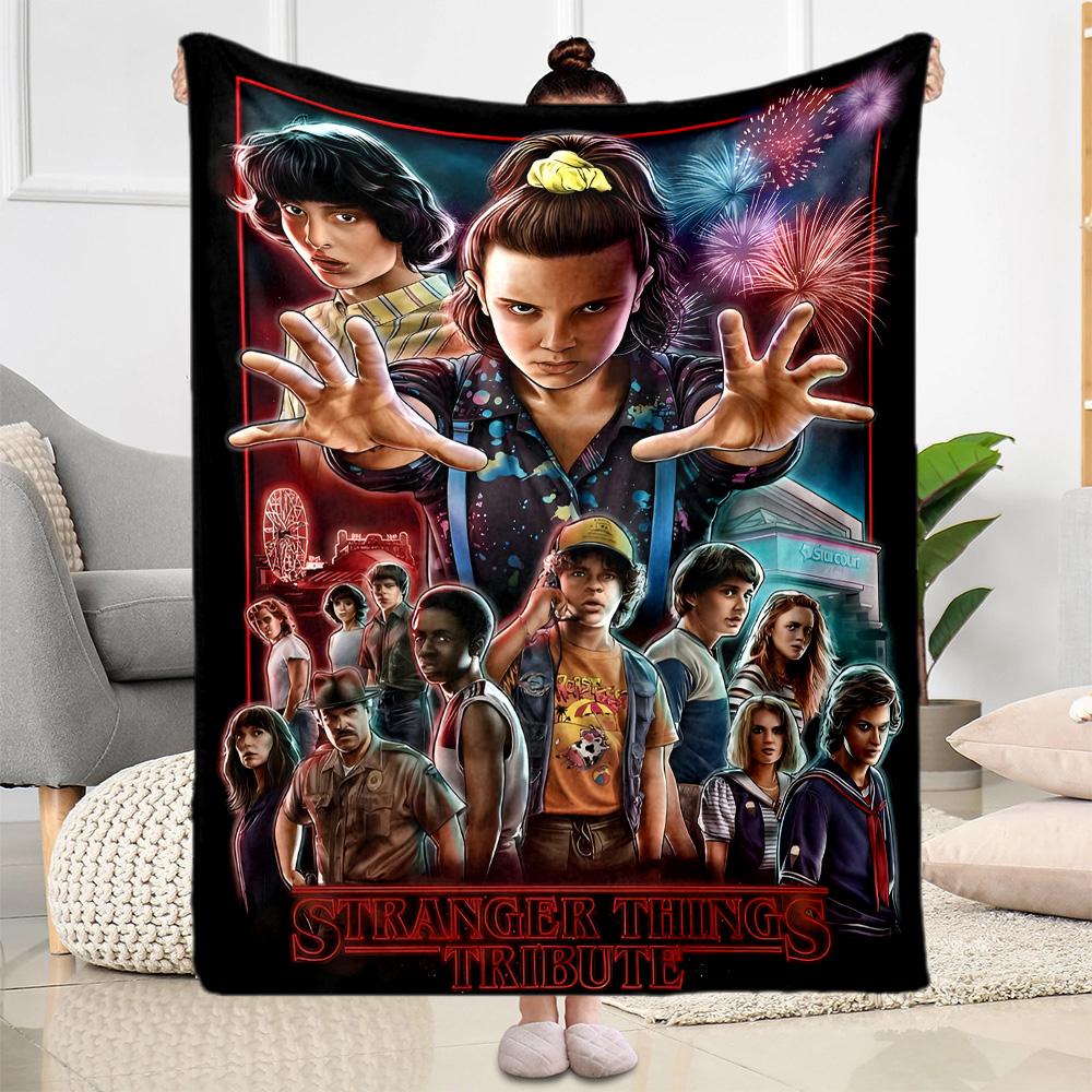 Stranger Things  Blanket Suitable for sofas,travel, living rooms also a good gift for friends and family Suitable for all seasons.