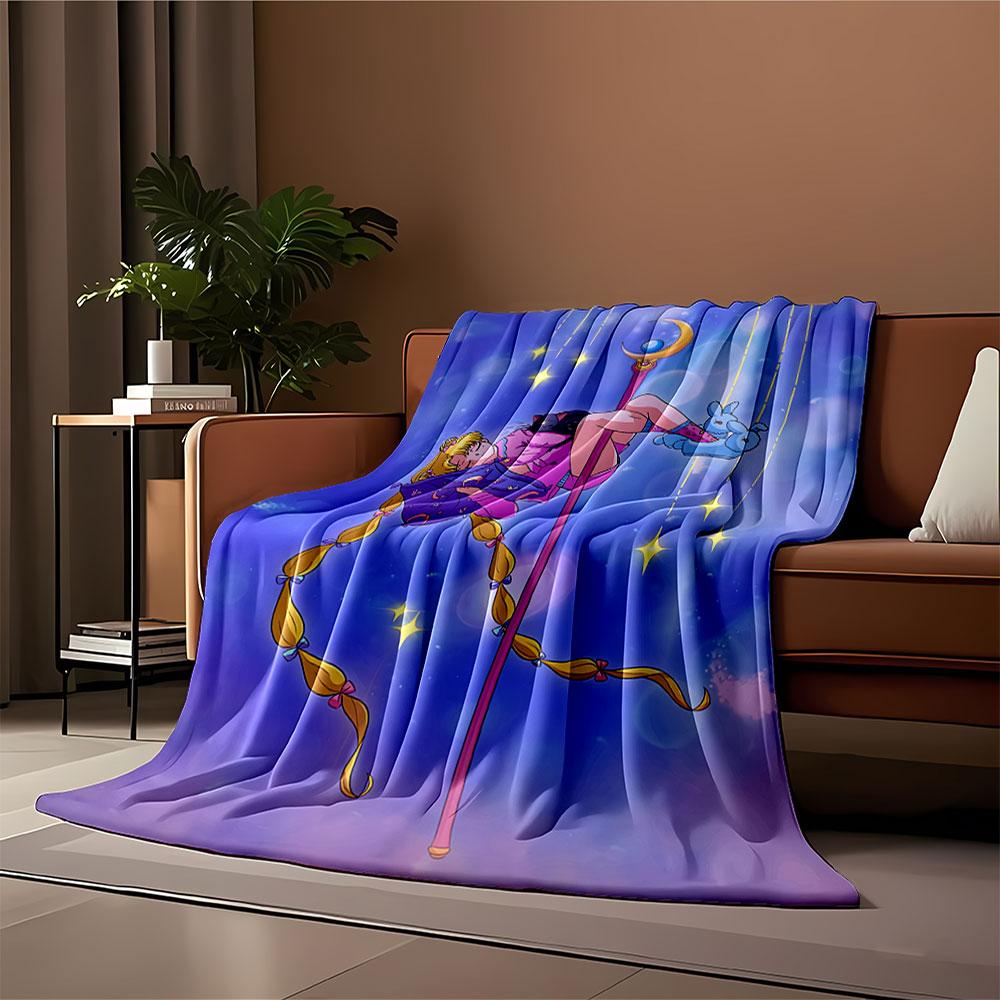 Magical Girl on Moon Staff Blanket for all seasons blanket lunch break throw gift