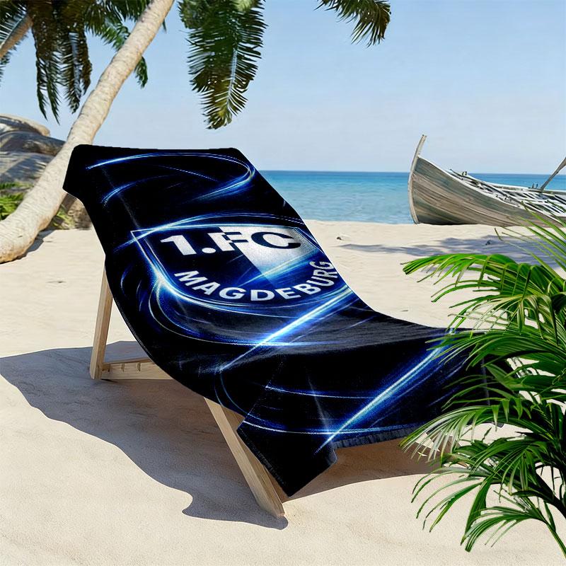 1. FC Magdeburg Print Beach Towel, Large Soft Quick Dry Towel for Beach Camping Swimming