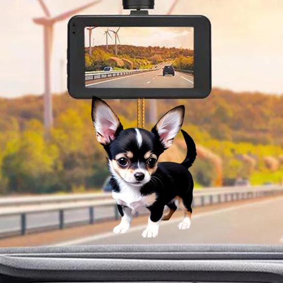 

Cute Cat Dog Pendants Car Rearview Mirror Hanging Decorations Personalized Acrylic Charm for Car Mirror Home Festive Gifts B