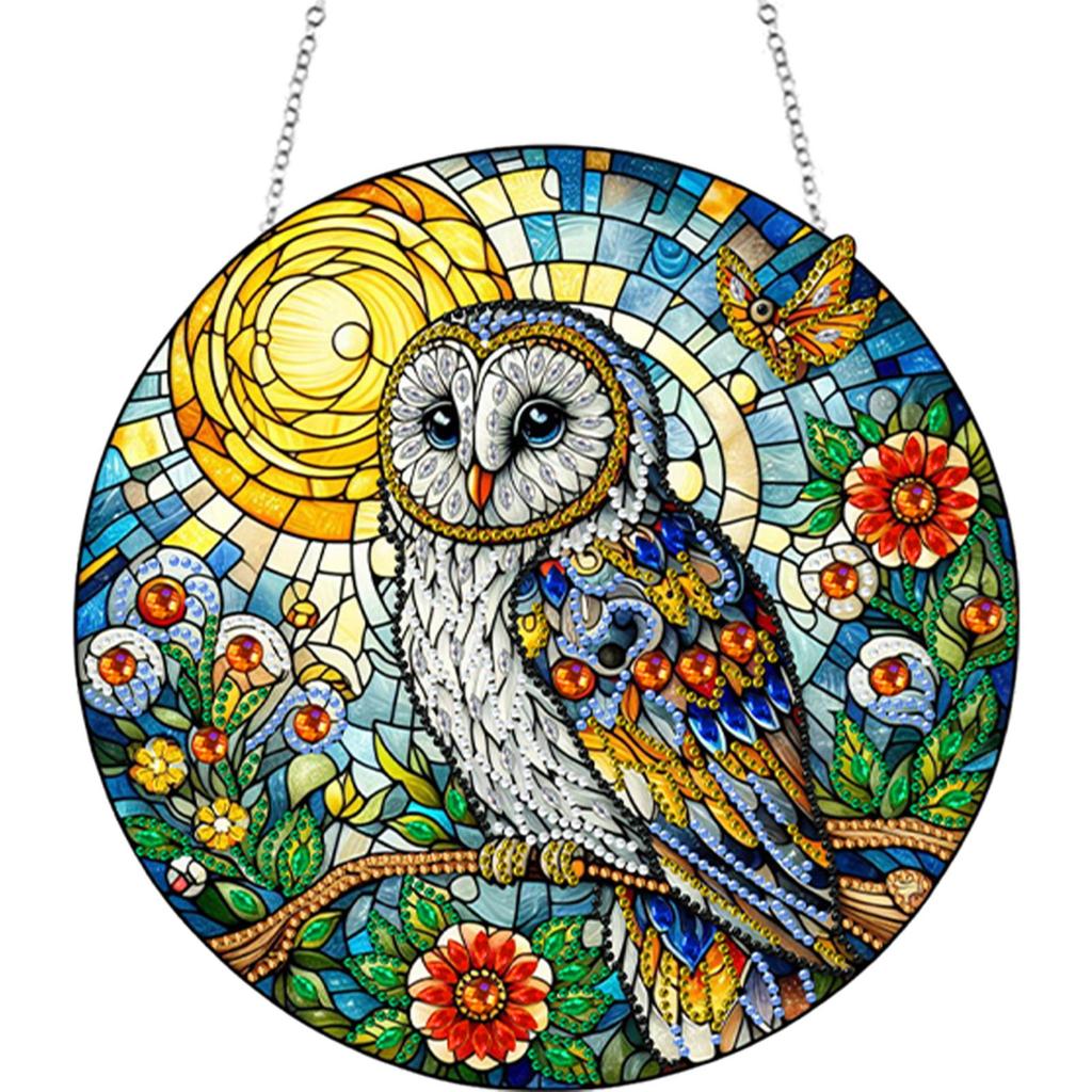 Animal Suncatcher 2D Flat DIY Rhinestone Diamond Art Window Pendants Single-Sided Drill Diamond Art Pendant Wall Door Decoration