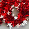 Soft Material Holiday Embellishment 78 Inch Red Christmas Tinsel Garland, Shiny Metallic Foil Twist Garland Annual Party Decorative Strips with
