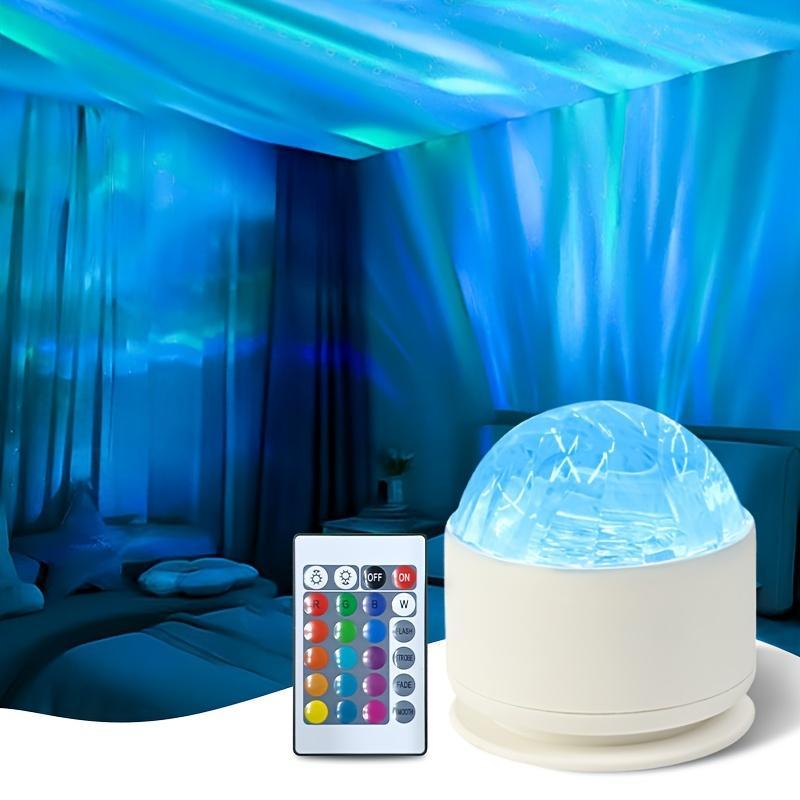 Starry Sky Galaxy Northern Aurora/Water Ripple LED Night Light 16 Color 360°Rotating RGB USB Lamp Remote Projector Ambient Light