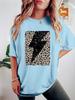 Plus size women's clothing, fashionable printed round neck T-shirt, casual style for women,