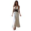 Abito da donna con pizzo patchwork da appendere al collo, da spiaggia, da viaggio, estivo, nuovo stile, con punto vita, temperamento, lungo, senza maniche, slim fit