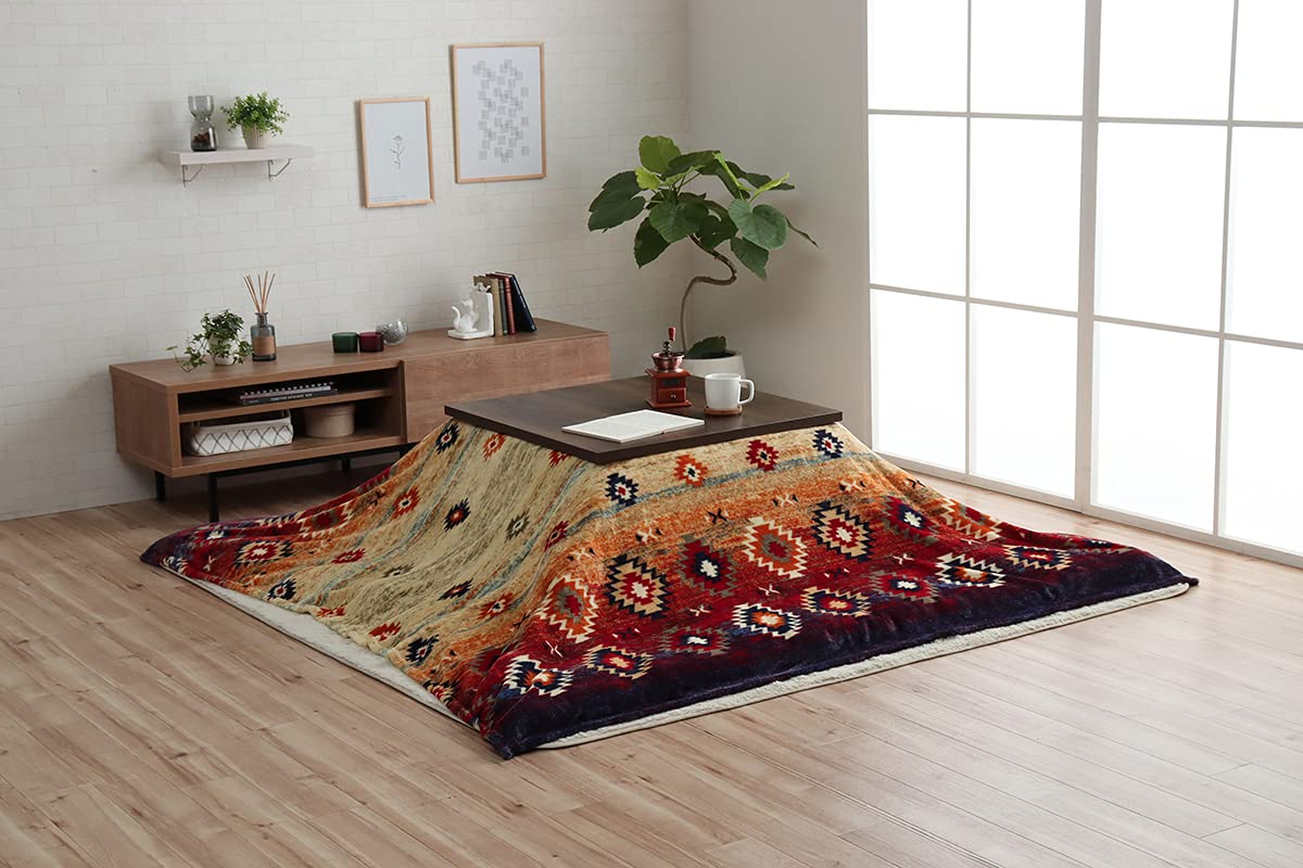 

Ikehiko Corporation Kotatsu Overcoat Oliver 195 x 195 cm Navy Square Single Item Water Repellent Finished Geometric Pattern Washable Approx. (Water