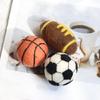 Colorful Felt Balls Keychain Handmade Rugby/Basketball/Football Pendant Keyring for Sports Lovers Trendy Accessories
