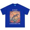 Rage Consumes Me Dolphin Funny Dolphin Meme T Shirt Men Women Hip-hop T-shirts Short-sleeved Casual Vintage Cotton T-shirts