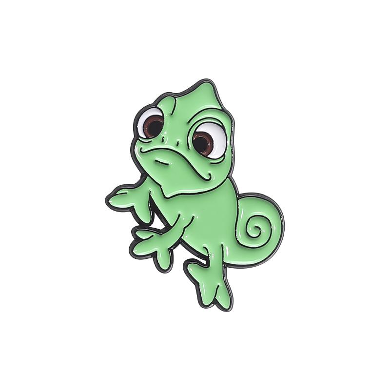 

Cartoon Green Lizard Chameleon Enamel Pins Cute Jungle Animal Brooches Lapel Badge on Backpack Fashion Jewelry Gifts For Friends