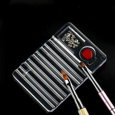 1pcs Acrylic Nail Brush Stand Painting Pen Holder Color Palette Manicure Tool