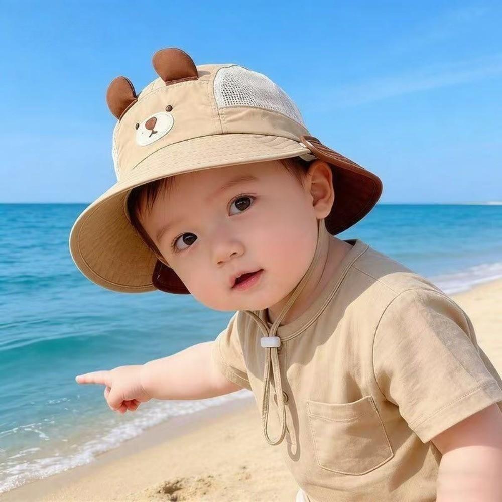 Cute Baby Bucket Hat Large Brim Kids UV Protection Cap Soft Toddler Sun Cap  Autumn