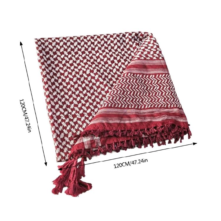 Classical Square Print Hijab Scarf Multiple Color Square Shemagh Muslin Headscarf Women Outdoor Arab Keffiyeh Hijabs