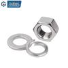 GUWANJI 304 Stainless Steel Hex Nut, Washer & Spring Washer Set