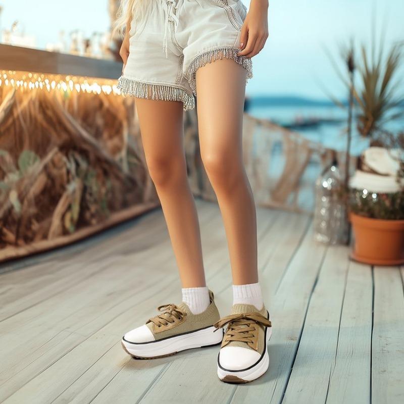 Fashion Summer New Women Fashion Casual Shoes Plus Size 43 Woman Platform  Breathable Sport Shoes Female Lace Up Tennis Sneakers