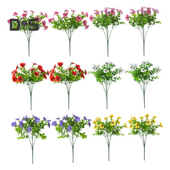 12 Pezzi Fiori di Pansè Artificiali da Esterno Resistenti ai Raggi UV Fiori di Seta Sintetica Colorati Pansè Finti per Fioriera Cassetta da Finestra Portico d'Ingresso Cortile Patio Decor