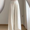 Damen High Waist Blaue Milch Puff Hose - Sommer 2026 Schlankmachende Weiter Bein mit Eis-Drapierung