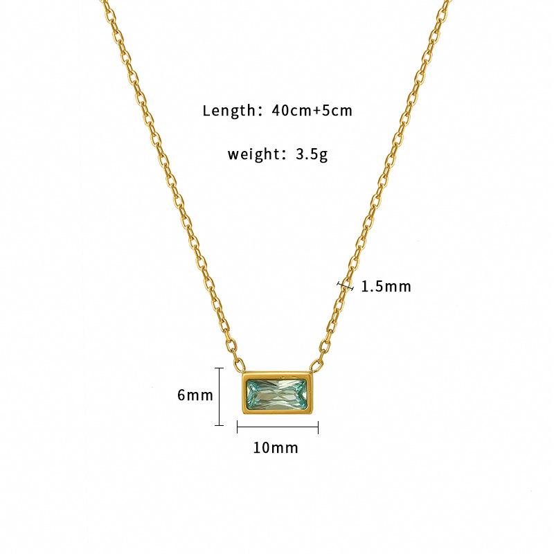 Простой Нишевый Персональный Элегантный Дизайн Зеленые Украшения Минималистичный Стиль 316 Титановая Сталь Ожерелье Для Девочек Не Тускнеет