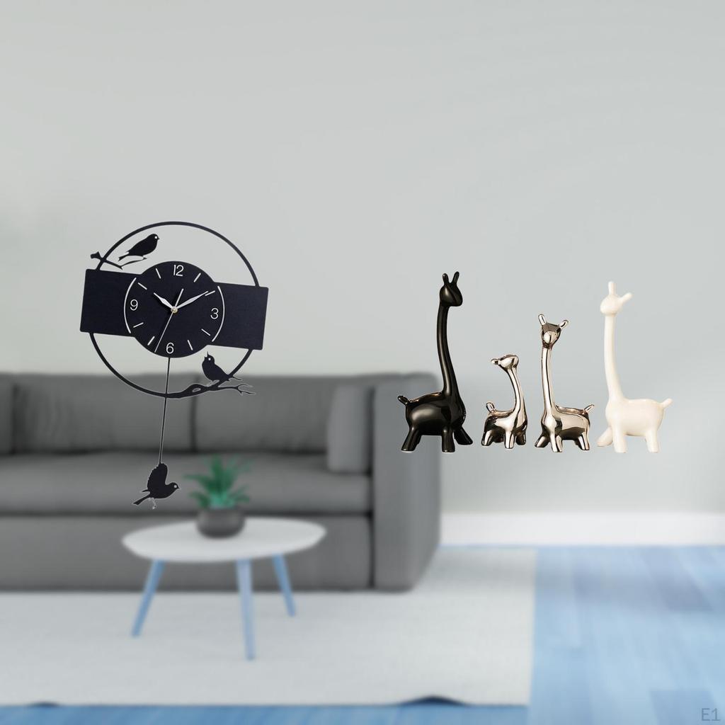 Minimalist Giraffe Wall Clock Ornament Acrylic Decorative Hanging Ceramic Statue Furnishing