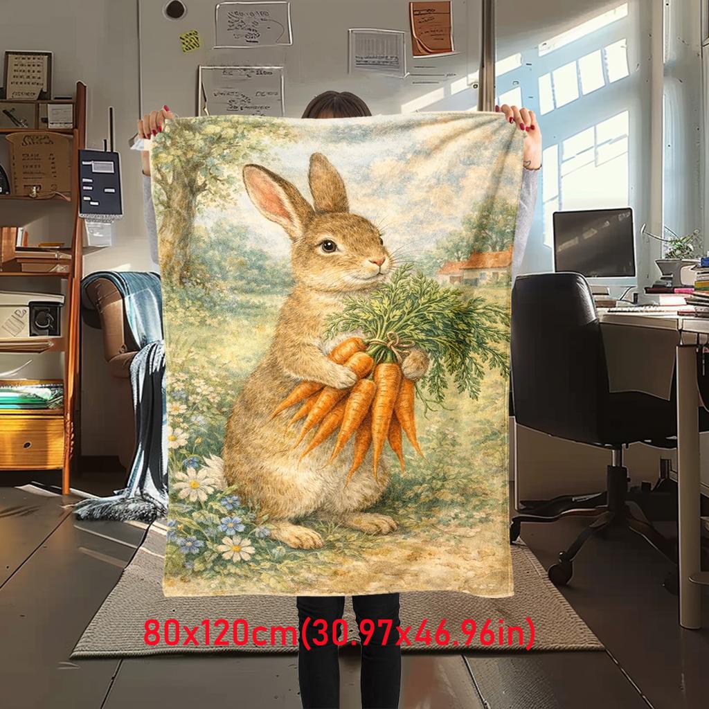 1PC Rabbit Carrots Blanket Soft Comfortable All Seasons Suitable Sofa Office Travel Home Perfect Gift