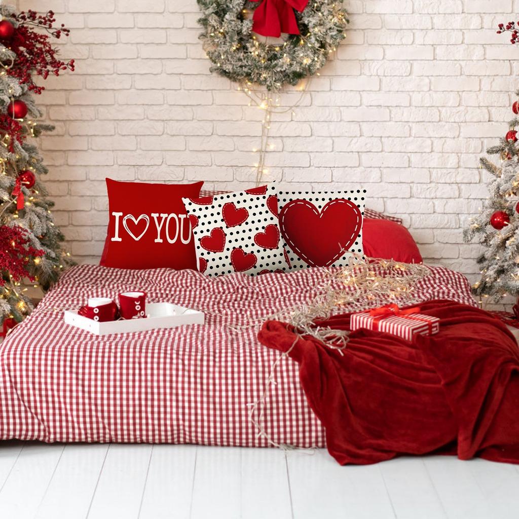 Valentine's Day Couple Pillow Cover Love Key Decoration Pillow Cushion Cover Home Sofa Living Room Pillow Cover