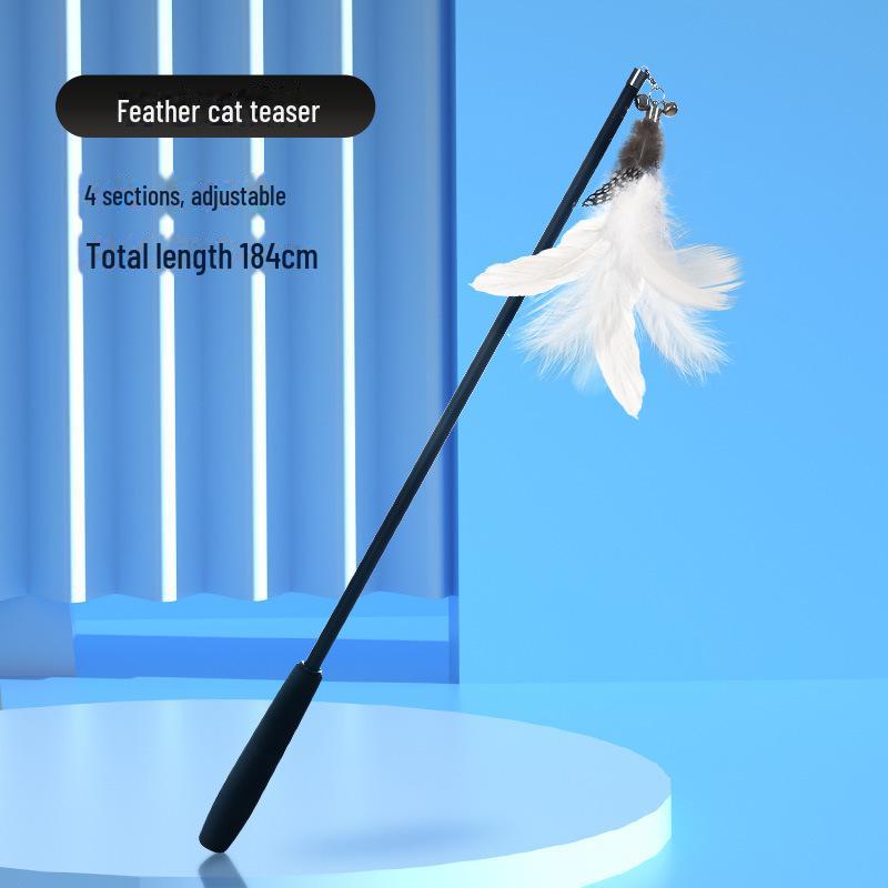 Durable Feather Cat Teaser Rod with New-Style Replacement Head
