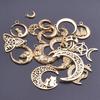 Vintage Metal Filigree Moon Pendants For Jewelry Making Supplies Connectors Accessories Stainless Steel Charm Bulk Luna Material