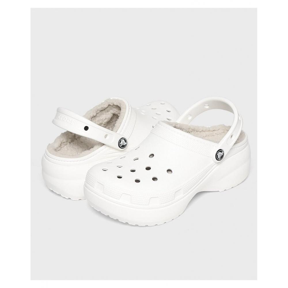 Crocs Women S claSSic Platform Lined Fur Indoor Shoe 207938 100
