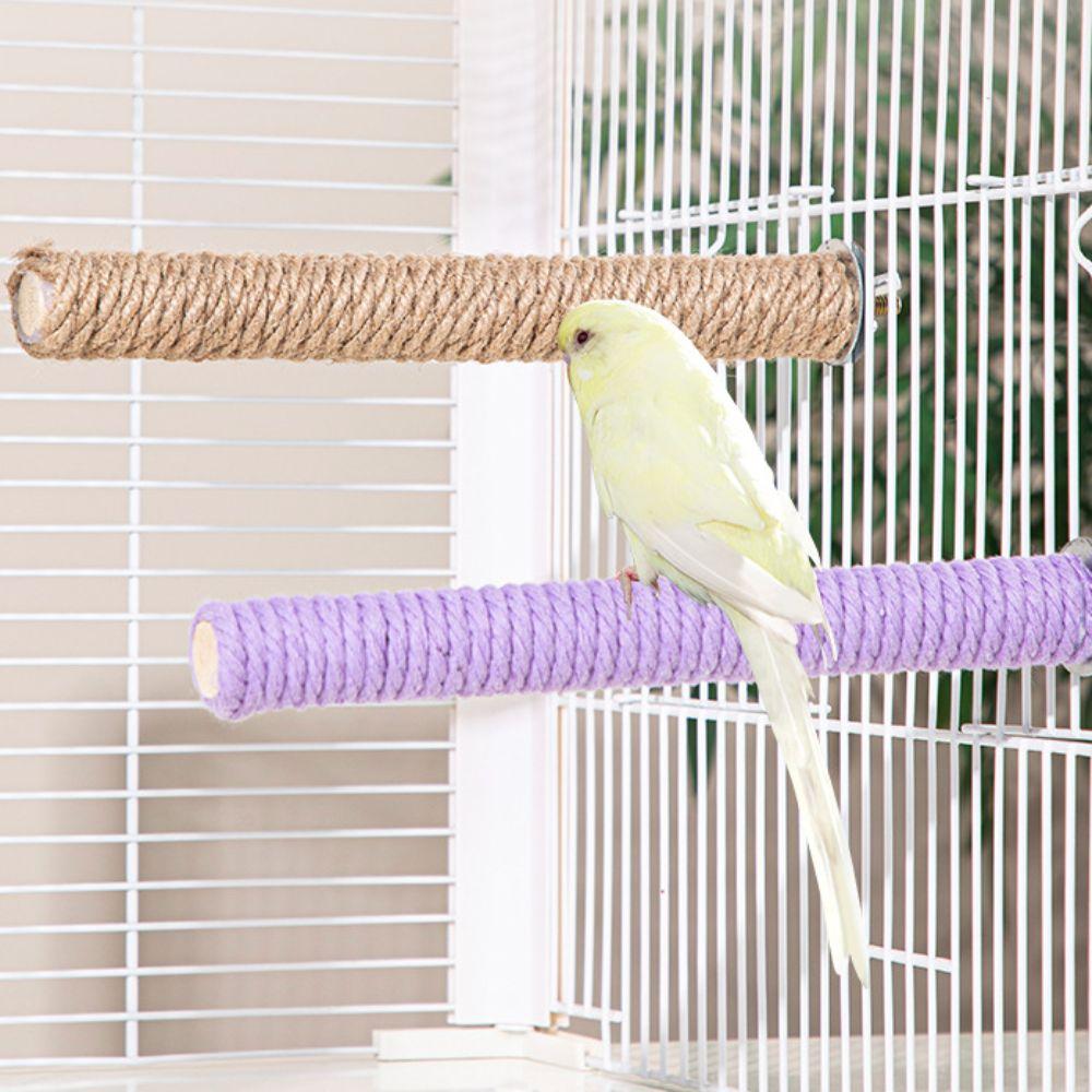 Wear-resistant Bird Swing With Cotton Rope Bird Cage Stand Stick Parrot Swing Toy  Cockatiels