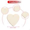 20 Pieces Heart Cutouts Wooden Slices Ornaments Unfinished with Ropes DIY Crafts Blank