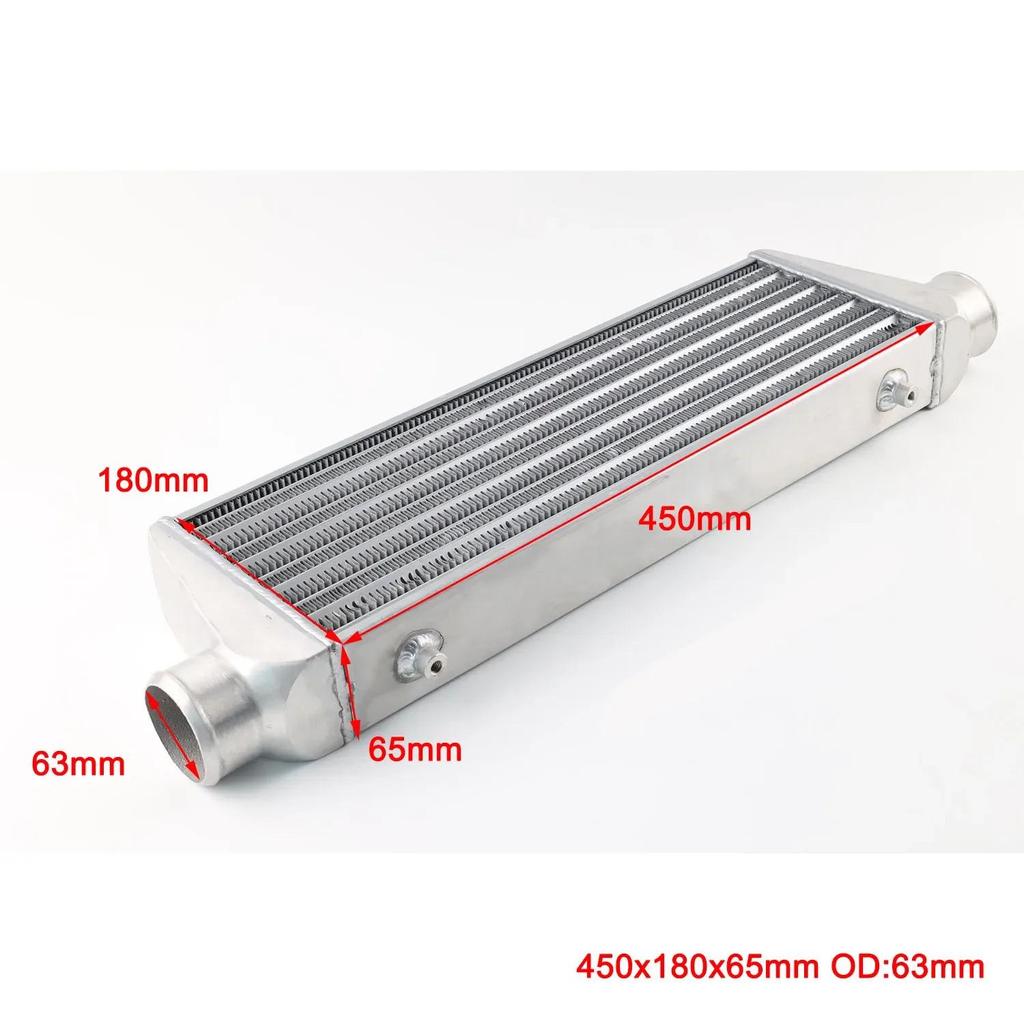 Tube d'intercooler turbo en aluminium de 2,5 po (450x180x65mm) - Accessoire de voiture universel à faire soi-même